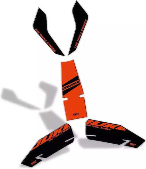 Gpk 3d Set Tank Pad Ktm Duke 250 2024-2025 Orange Black
