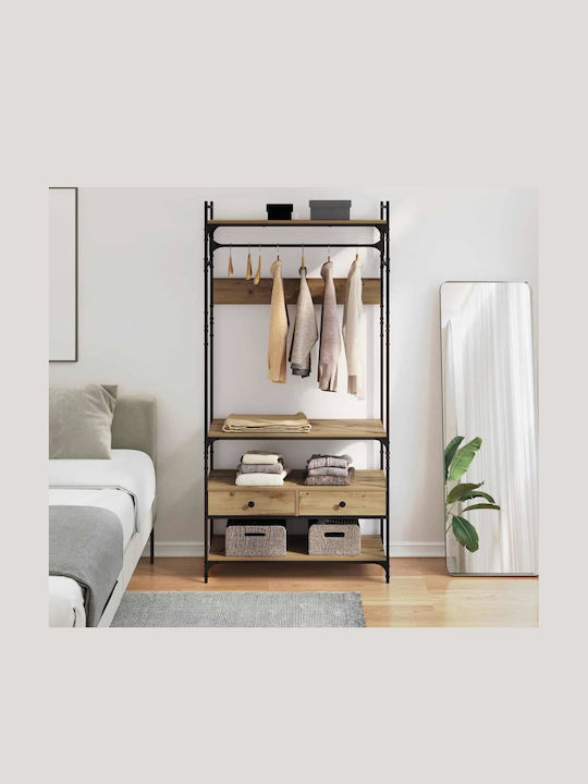 vidaXL Cuier de podea din Lemn Maro 89x39x184.5cm