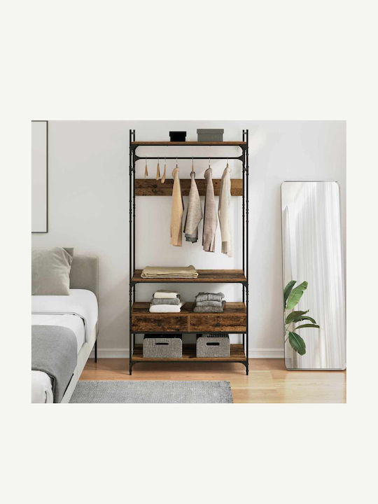 vidaXL Cuier de podea din Lemn Maro 89x39x184.5cm