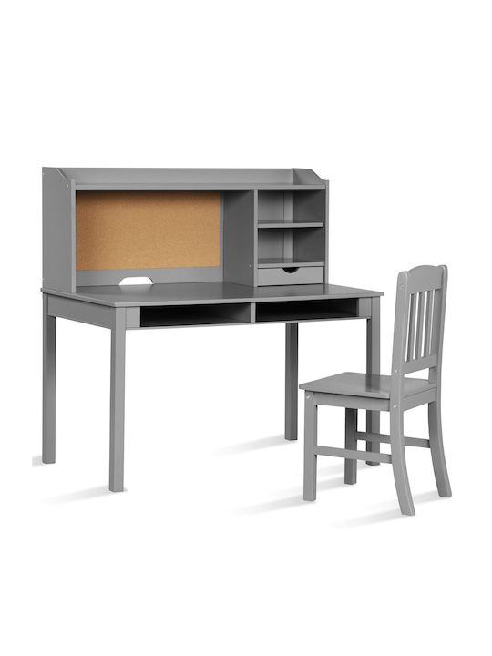 Παιδικό Γραφείο από Μελαμίνη Γκρι 111.5x61x110.5cm