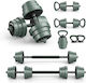 Costway Dumbbell Set with Bar Total Weight 20kg with Stand