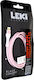 Leki Braided USB-A to Lightning Cable Μαύρο 1m