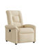 Relaxsessel mit Fußhocker Cream 77x91.5x96cm