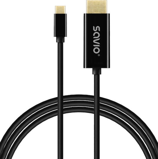 Savio Cablu HDMI de sex masculin - USB-C 1m Negru