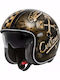 Premier Vintage OP 9BM Gloss Black / Copper Motorradhelm Jet ECE 22.06