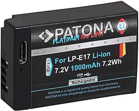 Patona Battery Patona Platinum Lp-e17 1000mah Usb Type C Charging Port Replace Canon 1352