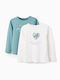 Set of Kids' Shirts Ecru-green