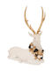 Iliadis White Polyresin Sitting Deer Wreath On Neck 25.5x12x34.5cm
