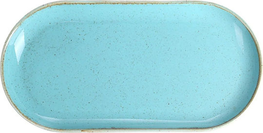 Porland Servierplatte Oval aus Porzellan Turquoise 30x30cm 1Stück