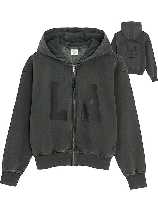 Kids Cardigan with Hood Dark Gray L.a
