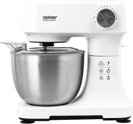 Küchenmaschine 600W mit Rostfreiem Schüssel 3,5l Weiße