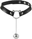 Smd Kinky Cat Kitty Ring Choker Collar Bell Adjustable Fit Pu Leather Black