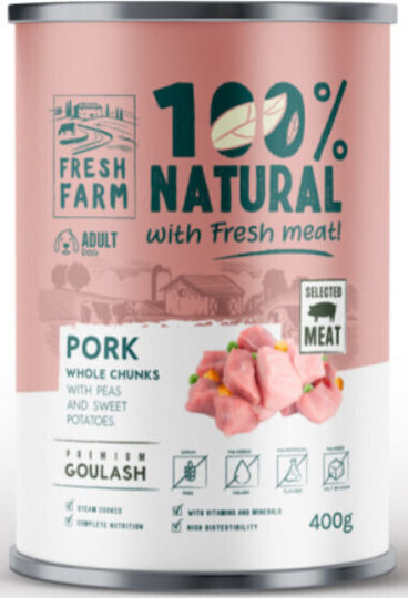 Fresh Farm Complete Wet Food Dogs with Pork, Meat and Salmon 400gr