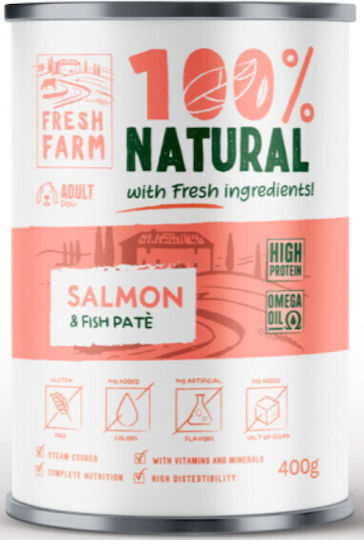 Fresh Farm Πλήρης Υγρή Τροφή Σκύλων με Σολομό 400gr