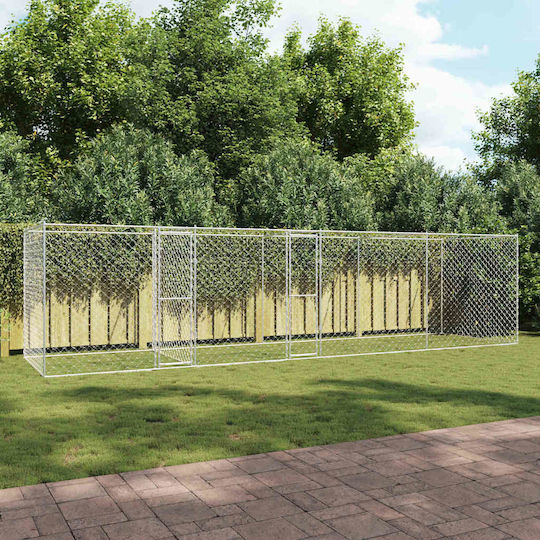 vidaXL Parc Metalic Pentru Câini 800x200x200 cm Argintiu