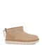 Classic Ultra Mini Biarritz Women's Ankle Boots with Fur Beige