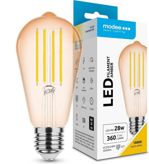 Modee Lighting LED Bulb 4W 130mm for Socket E27 Warm White 360lm