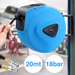 Bakaji Compressed Air Hose Reel 20m 1/4 Connection Wall Mount 02012752