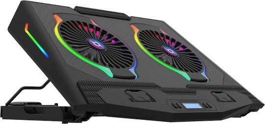 Aqirys Pluto Cooling Pad for Laptop up to 17" with 2 Fans and Lighting Multicolour
