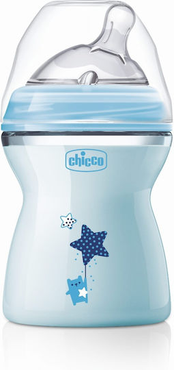 Chicco Plastic Baby Bottle Natural Feeling Anti-Colic with Silicone Teat for 2+ Months Blue 250ml