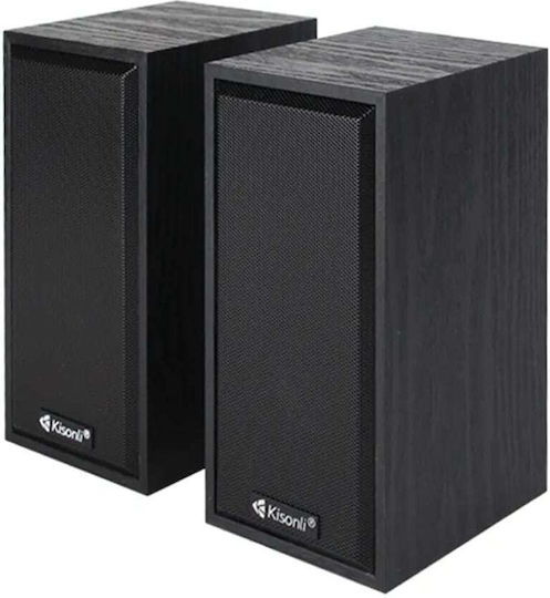 Kisonli T-002A Компютърни тонколони 2.0 с мощност 6W в Черен цвят