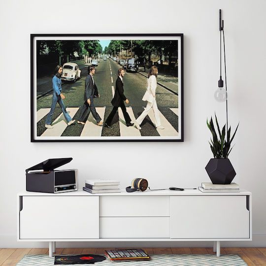 Music Poster Beatles Ms153 21cm X 30cm Λευκό Κάδρο Pvc