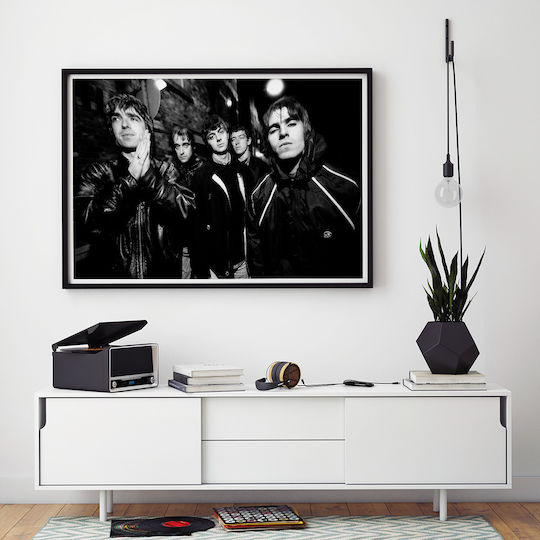 Плакат За Музика Oasis Ms151 30см X 40см Черна Дървена Рамка