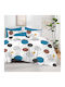 Pucioasa Set Huse Pentru Pilote 200x220cm Dublă Cu 4 Fețe De Pernă & 1 Cearceaf Galben