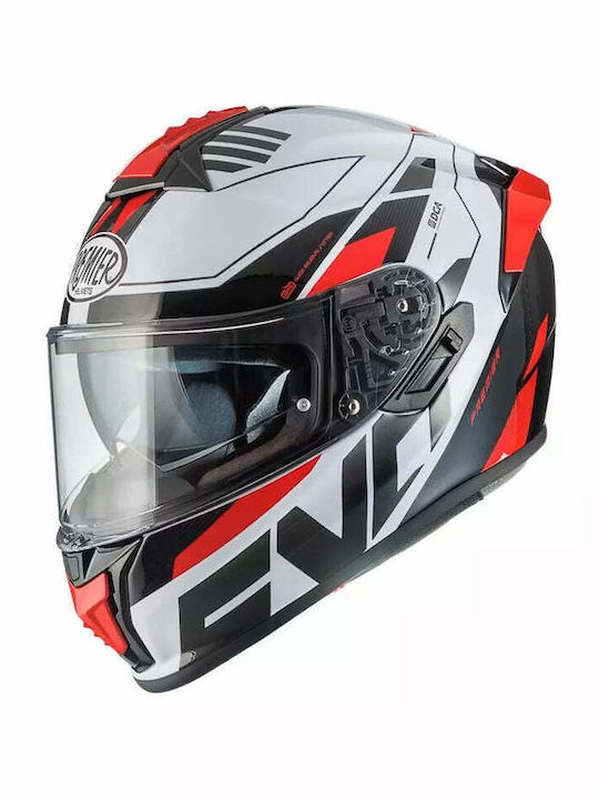 Premier Evoluzione PR8 Red / White / Black Motorcycle Helmet Full Face ECE 22.06 1470gr with Sunvisor