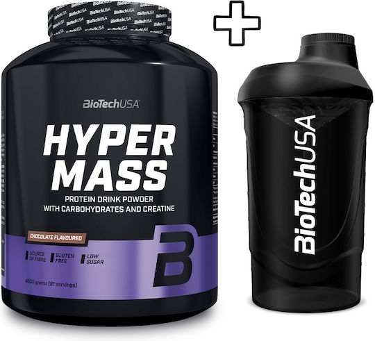 Biotech Usa Hyper Mass 4000g Chocolate & Biotech Usa Wave Shaker 600ml Black-Smoked Custom Bundle