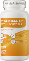 EthicSport Vitamina D3 Βιταμίνη 2000iu 60 κάψουλες