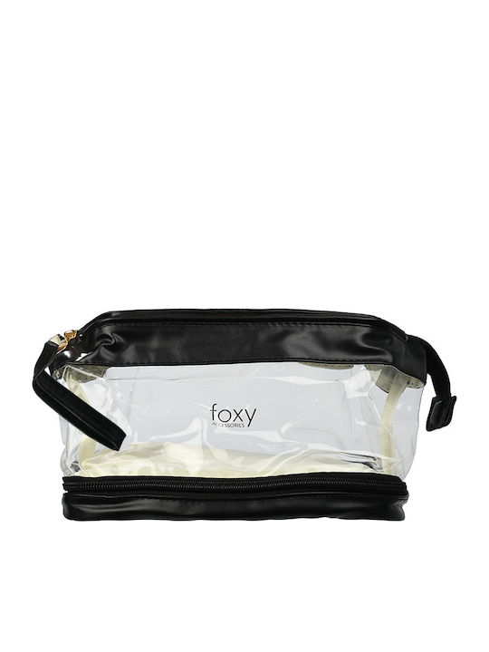 Neseser De Cosmetice Dublu 550 Transparent Negru
