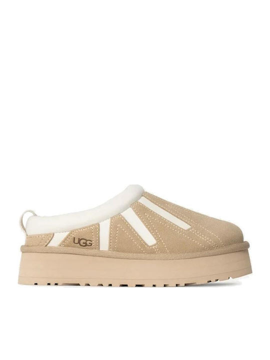 Tazz Closed Woolen Women's Slippers Beige