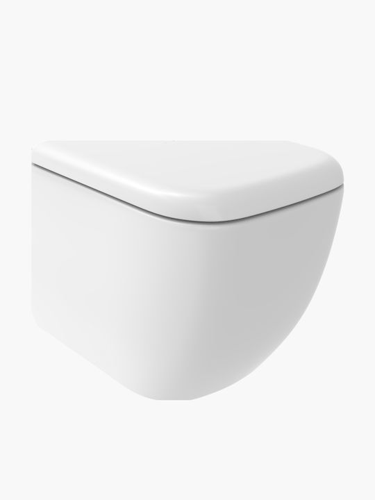 Rak Ceramics Metropolitan Λεκάνη Κρεμαστή με Καζανάκι με Κάλυμμα Duroplast Λευκή