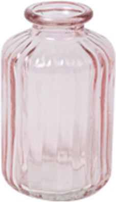 Beauty Home Decorative Vase Glass Pink Diameter 6.2xHeight 10cm
