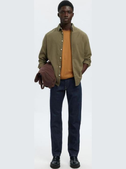 Men's Jeans Pants with Slim Fit Dark Blue