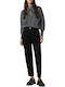 Damen Chino Hose Baumwoll-Set in Regulärer Passform Schwarz