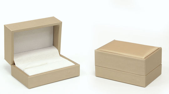 Velvet Fabric Box for Gift Beige 8x4x5.5cm.