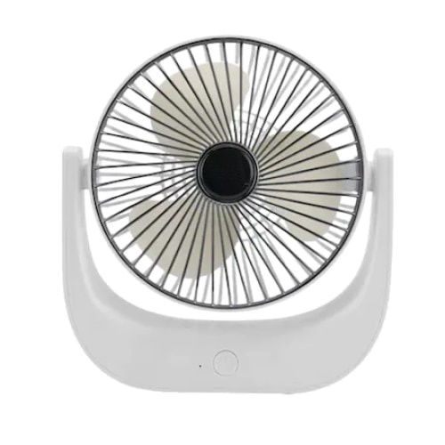 Mini Portable Desk Fan 5w Power Made Abs Adjustable Angle Usb Charging White