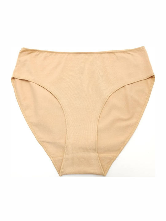 Topaki Cotton High Waist Women's Brief Beige
