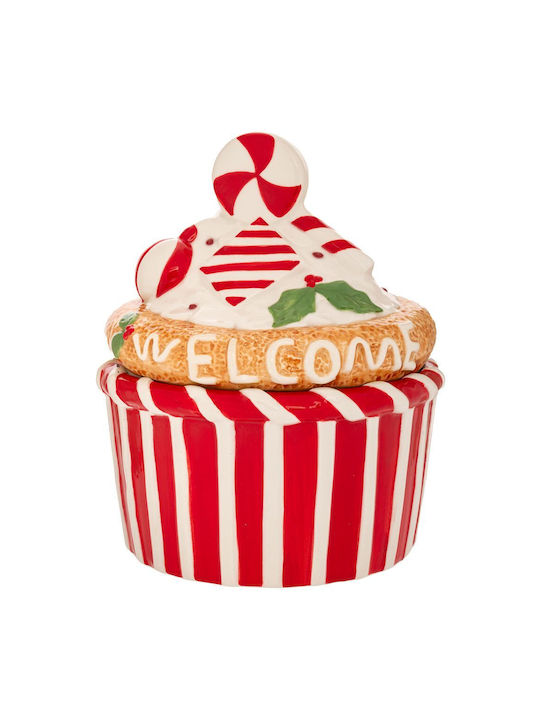 Iliadis Shape Christmas Cookie Jar Ceramic Red L22xW18xD18cm.