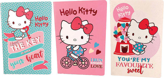 Gim Hello Kitty Σετ 3 Σημειωματάρια A5 με Τελείες Ροζ
