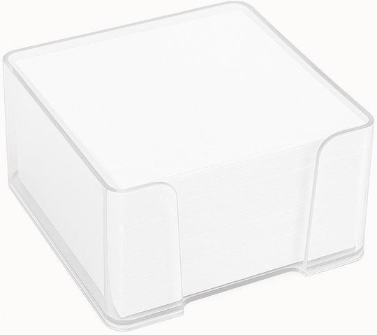 Plastic Transparent Cube White Papers H5x9x9cm 3 Pieces