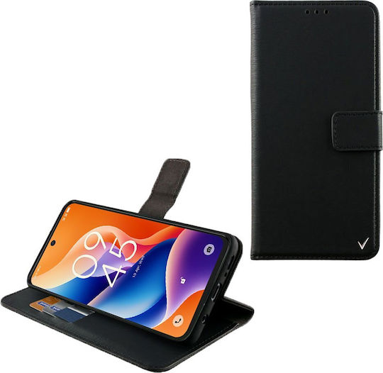 Volte-Tel Книга Изкуствена кожа / Силикон Черен (TCL 605, TCL 60 SE)