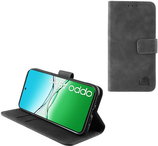 Lime Essential Magnet Книга Изкуствена кожа / Силикон Сив (Oppo A5 Pro)