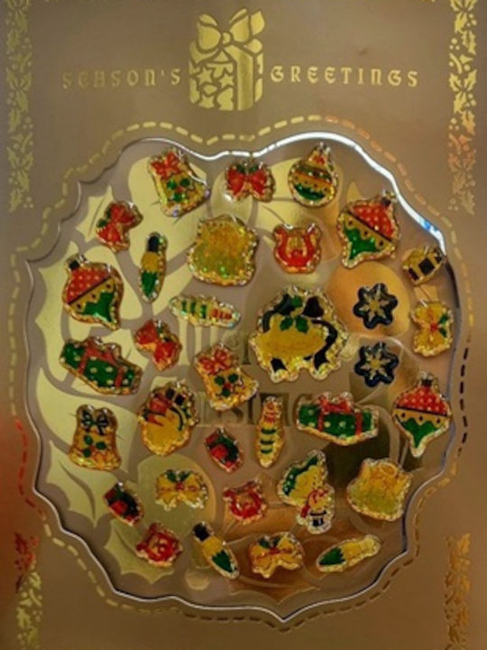 Crystal Stickers Gold Large Christmas Stickers Various Designs 1 Piece