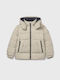 Kids Casual Long Hooded Jacket Beige