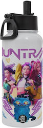 Huntrix K-pop Series Metal Thermos Bottle White Straw Handle Stainless Steel Double Wall 950ml Huntrix K-pop Series Metal Thermos Bottle White Straw Handle Stainless Steel Double Wall 950ml