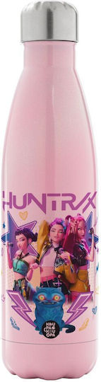 Huntrix K-pop Series Metal Thermos Bottle Pink Iridescent Stainless Steel Double-Walled 500ml