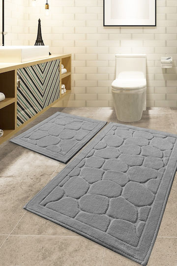 UnicUtil Non-Slip Bath Mats Set Cotton 359CHL1659 Gray, Multicolor 50x60cm 2pcs